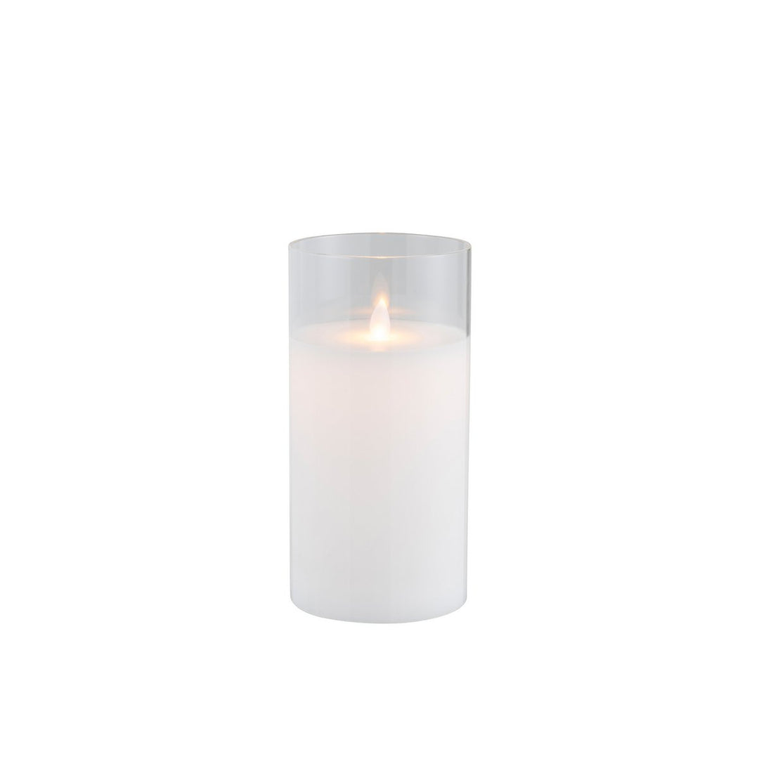 Bougeoir en verre&nbsp; transparent avec bougie LED – Taille Moyen