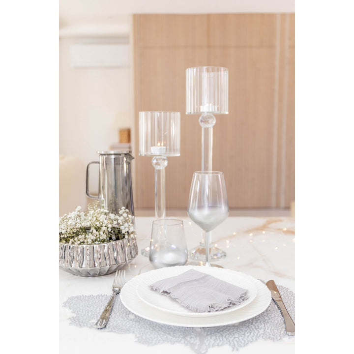 Bougeoir sur pied en cristal mariage