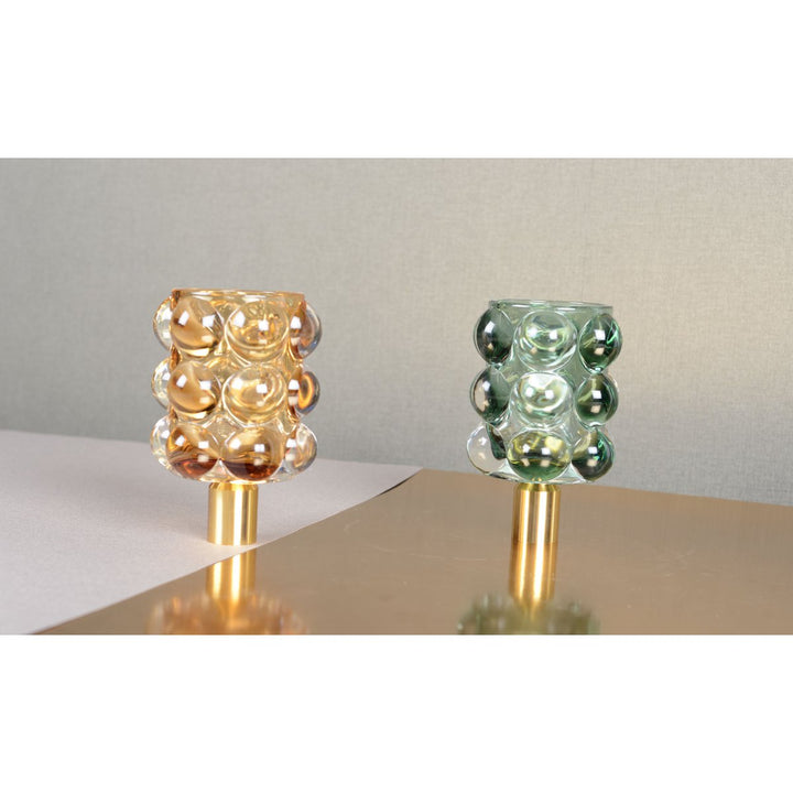 Bougeoirs bulles jaune  vert 