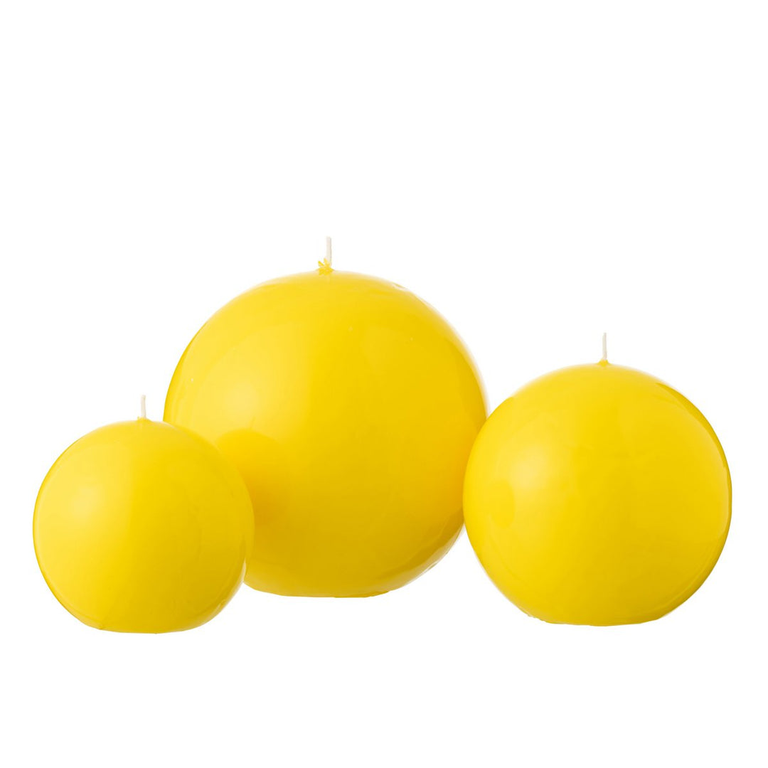 Bougie Boule Cire Fluo Jaune - 50heures