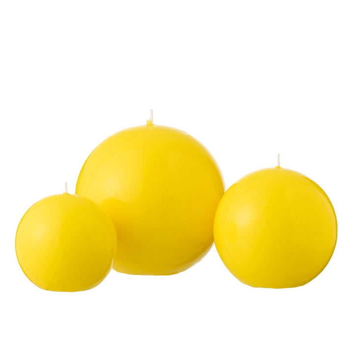 Bougie Boule Cire Fluo Jaune - 50heures