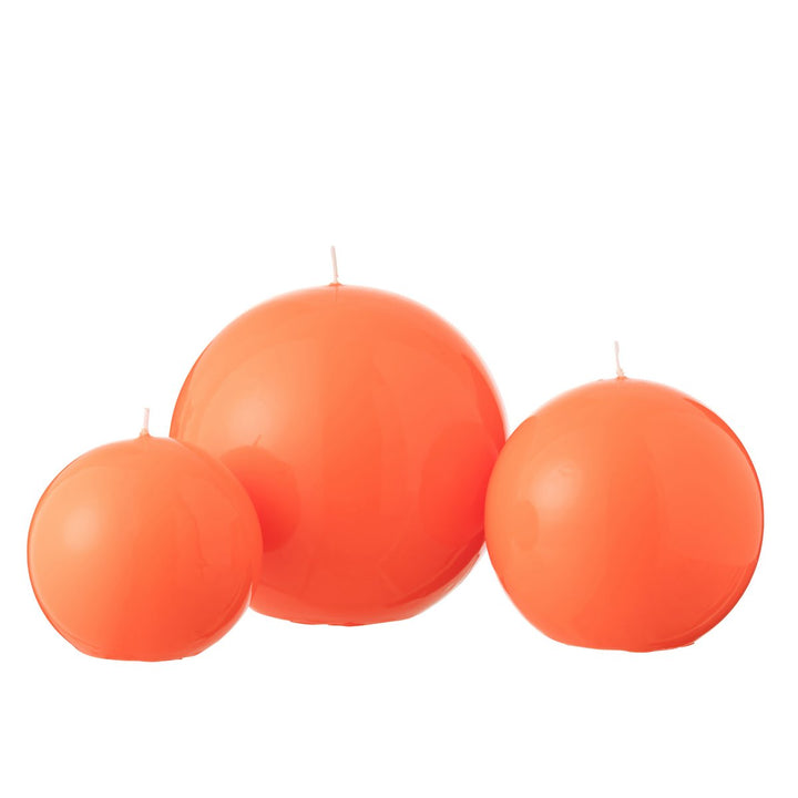 Bougie Boule Cire Fluo Rouge - 50 H