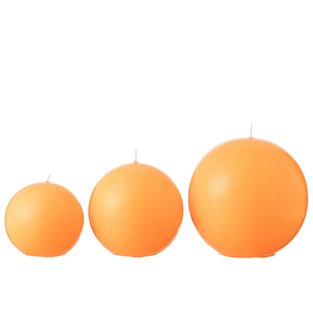 Bougie Boule en cire fluo orange 