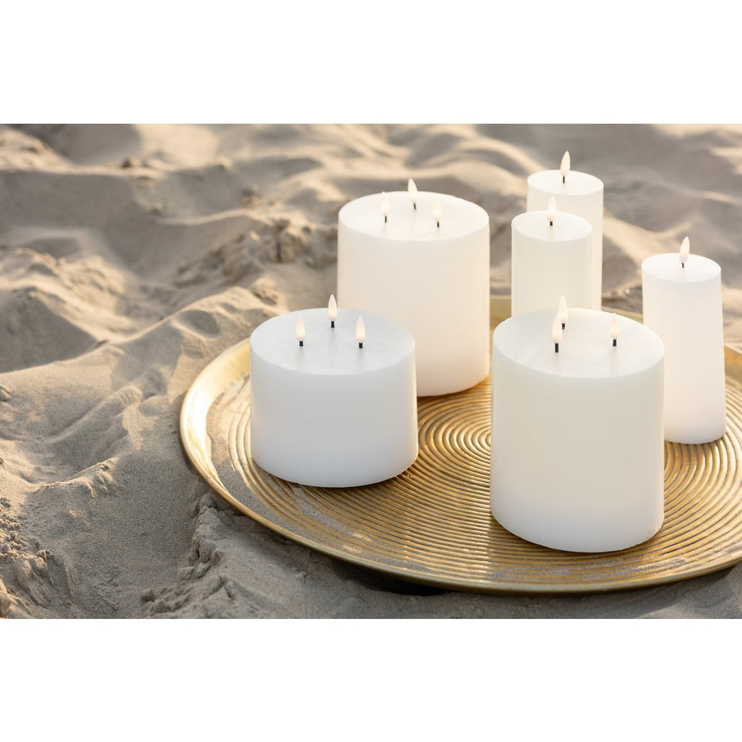 Bougie LED 3 Flammes cire blanc
