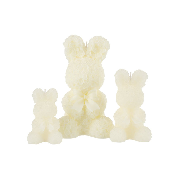 Bougie Lapin en cire blanc-Grande taille 