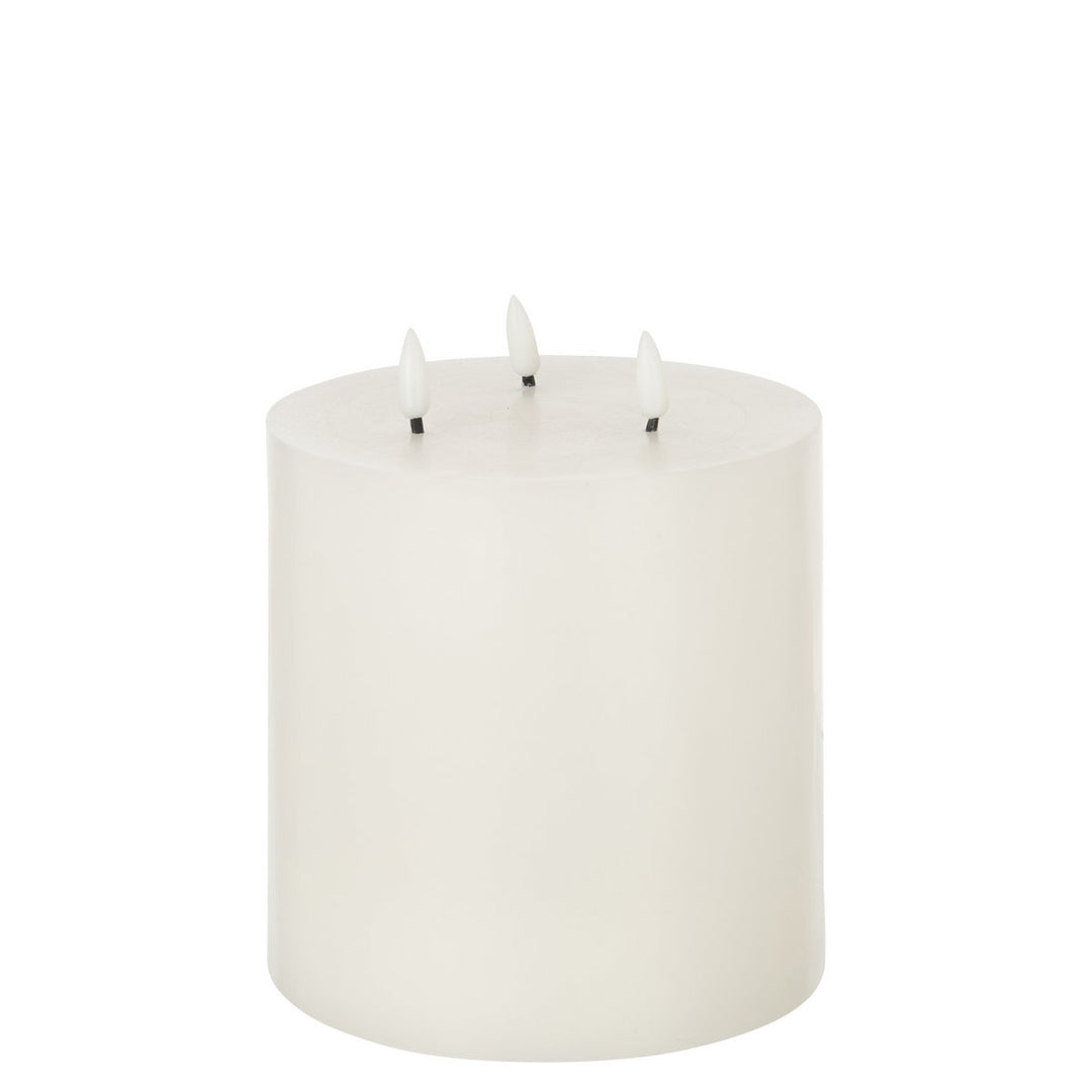 Bougie Led 3 Flames Blanc H19 cm