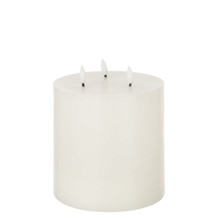 Bougie Led 3 Flames Blanc H19 cm
