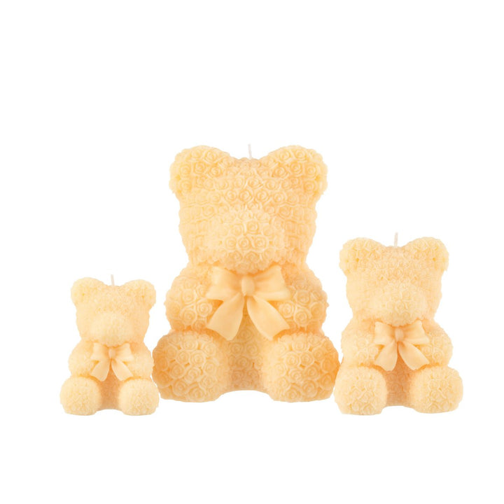 Bougie Ours en cire jaune clair -Grande taille 