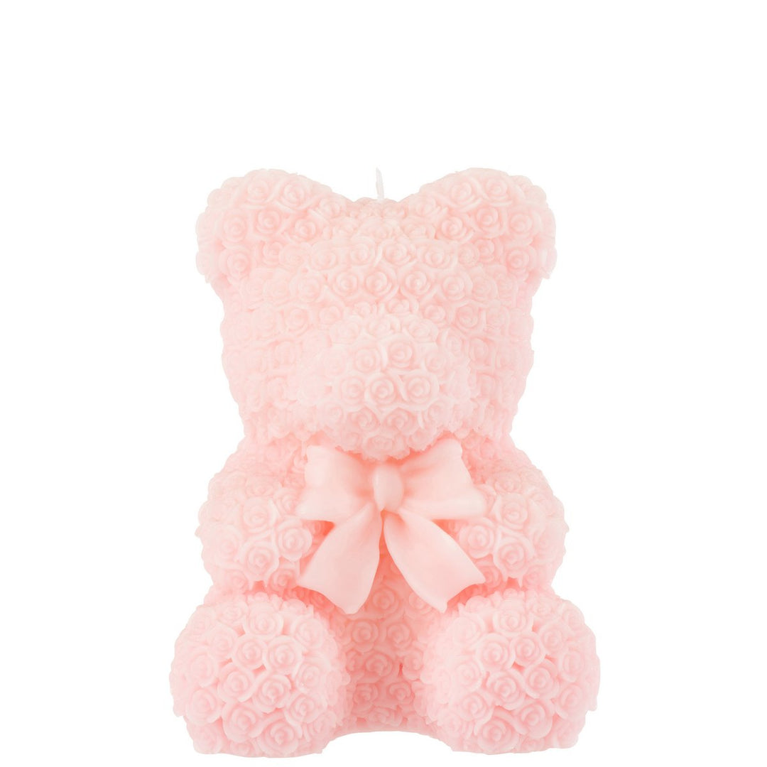 Bougie Ours en cire rose -Grande taille - 25h&nbsp;