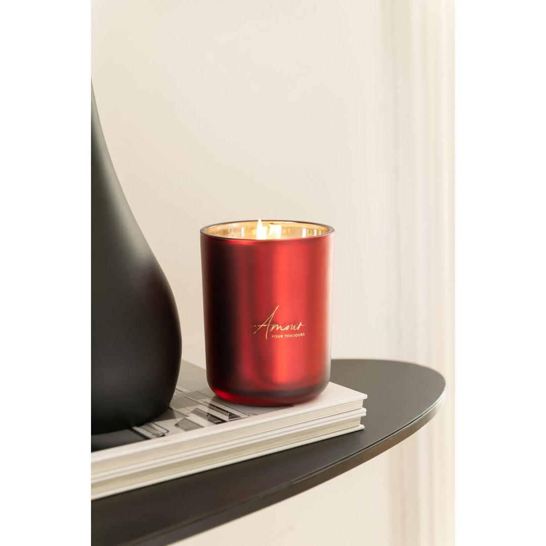 Bougie Parfumée Amour en Verre Rouge H10