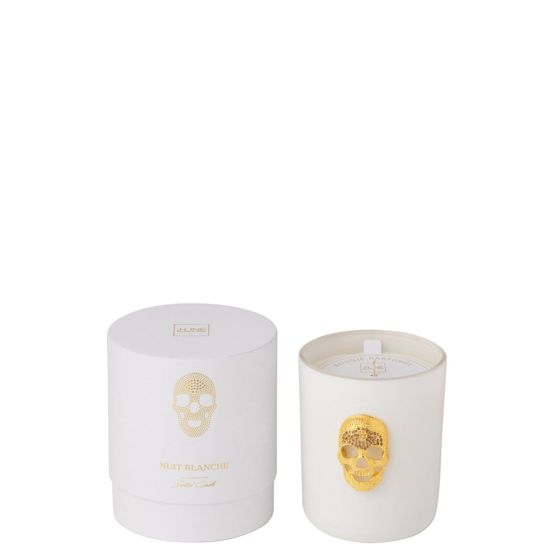 Bougie Parfumée Crâne Nuit Blanche -Grand modéle&nbsp; 65h