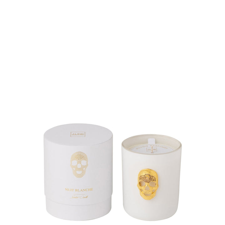 Bougie Parfumée Crâne Nuit Blanche -Grand modéle&nbsp; 65h
