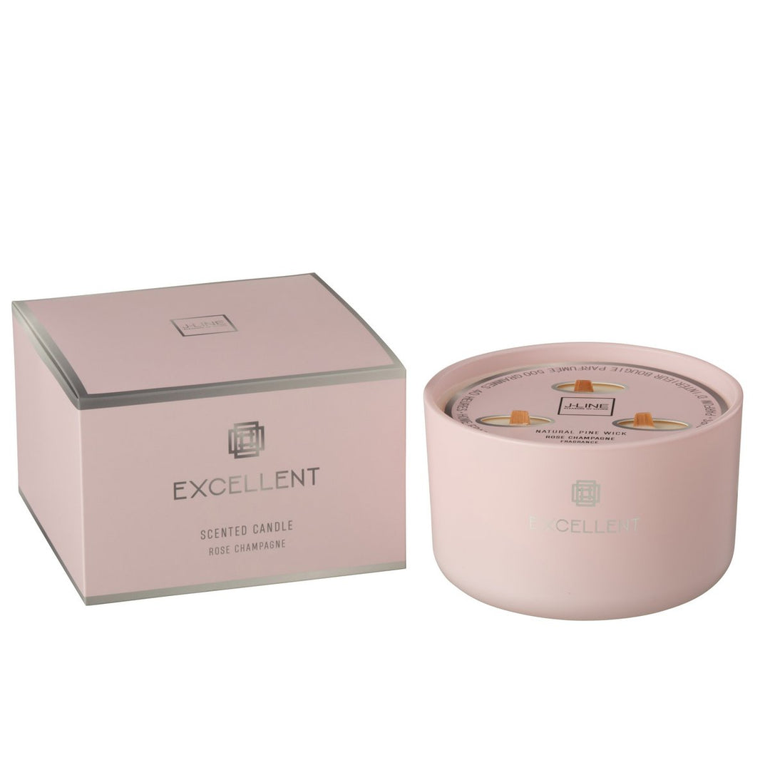 Bougie Parfumée  Verre Rose -Grand modéle - 40h