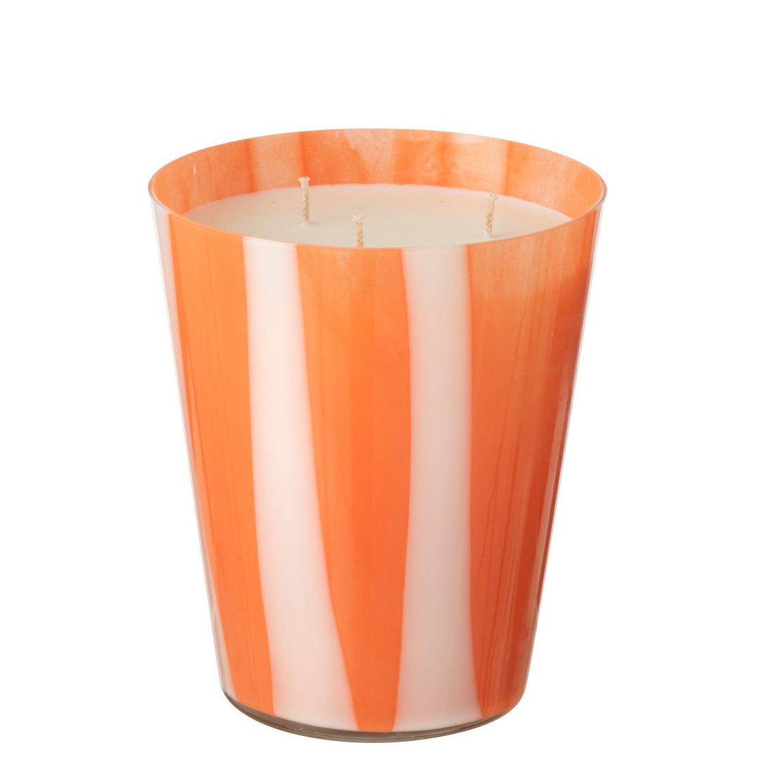 Bougie Senteur Noa Lignes Orange Grande-95heures CITRUS