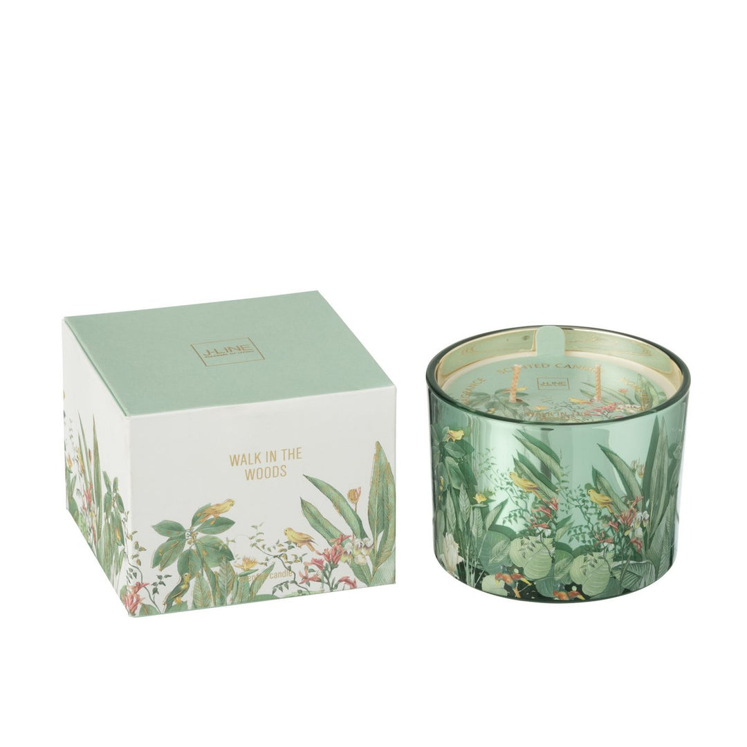 Bougie parfumée J-Line Walk in the Woods – cire verte – Small 30h Bougie 