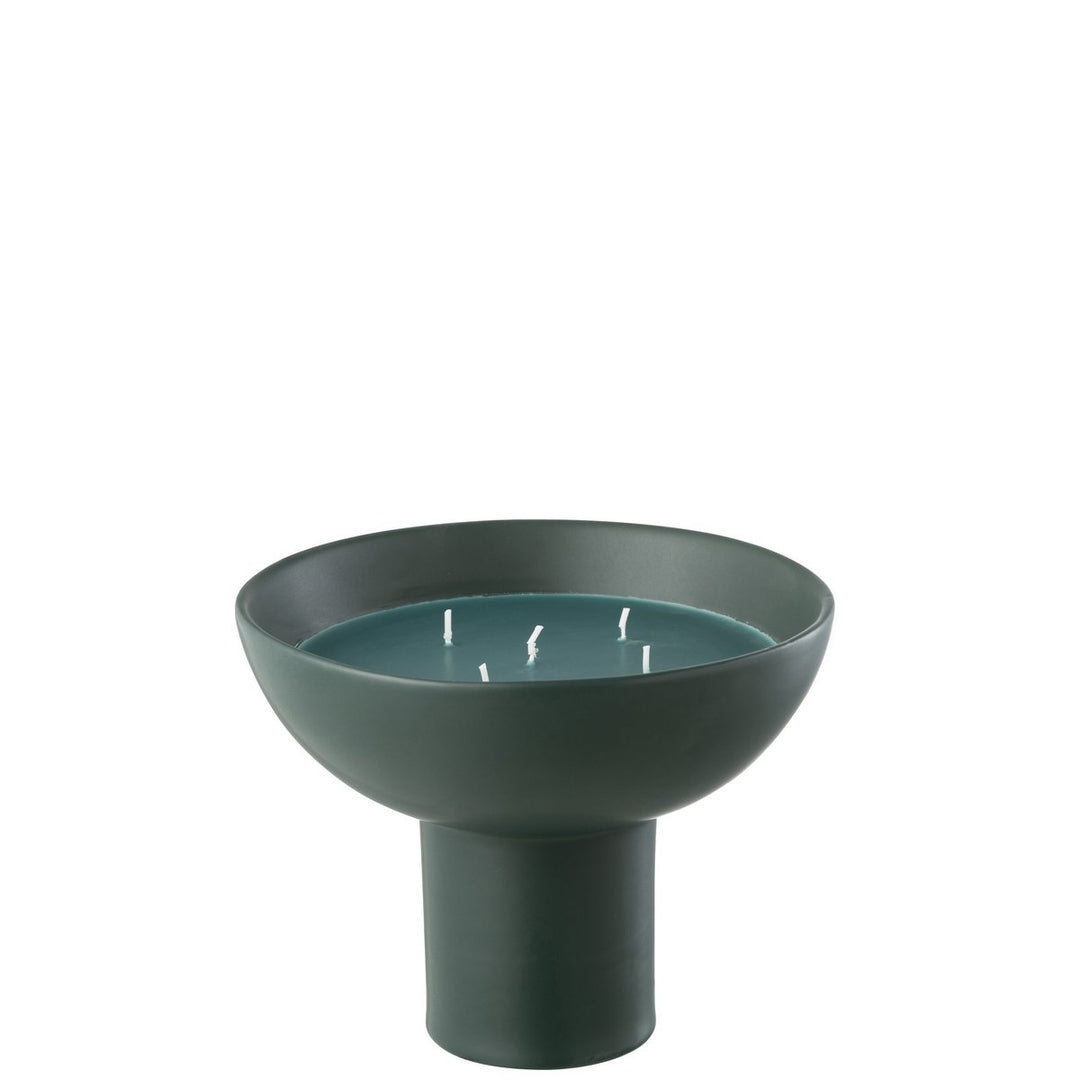 Bougie parfumée en céramique -Tasse vert foncé –12h
