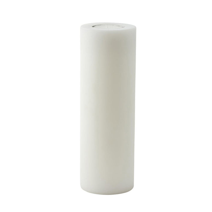 Bougie permanente Cornelius (hauteur 30 cm, Ø 10 cm), blanche, photophore résistant 