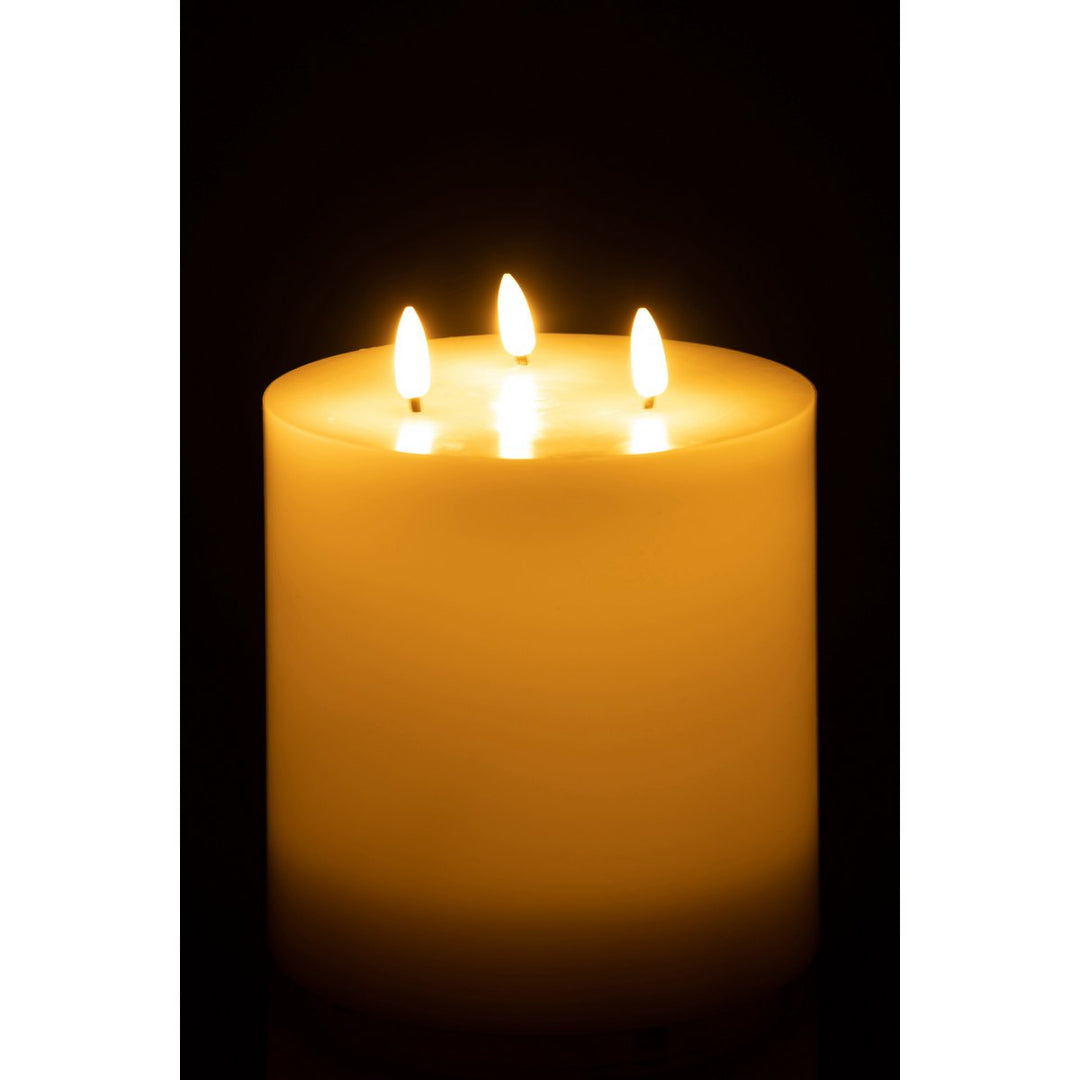  Bougies Led 3 Flames Blanc H19 cm