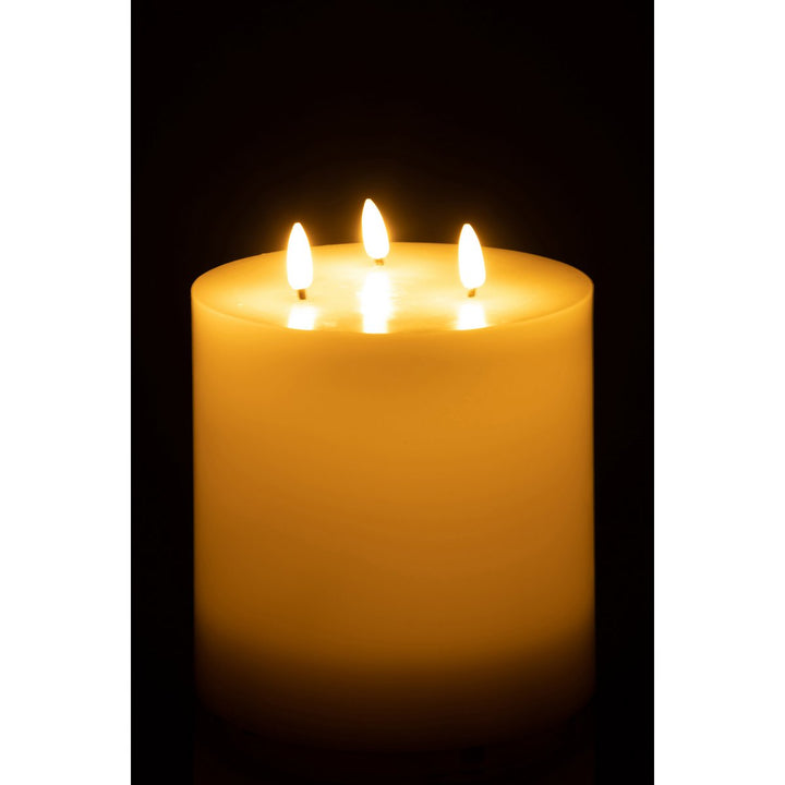  Bougies Led 3 Flames Blanc H19 cm