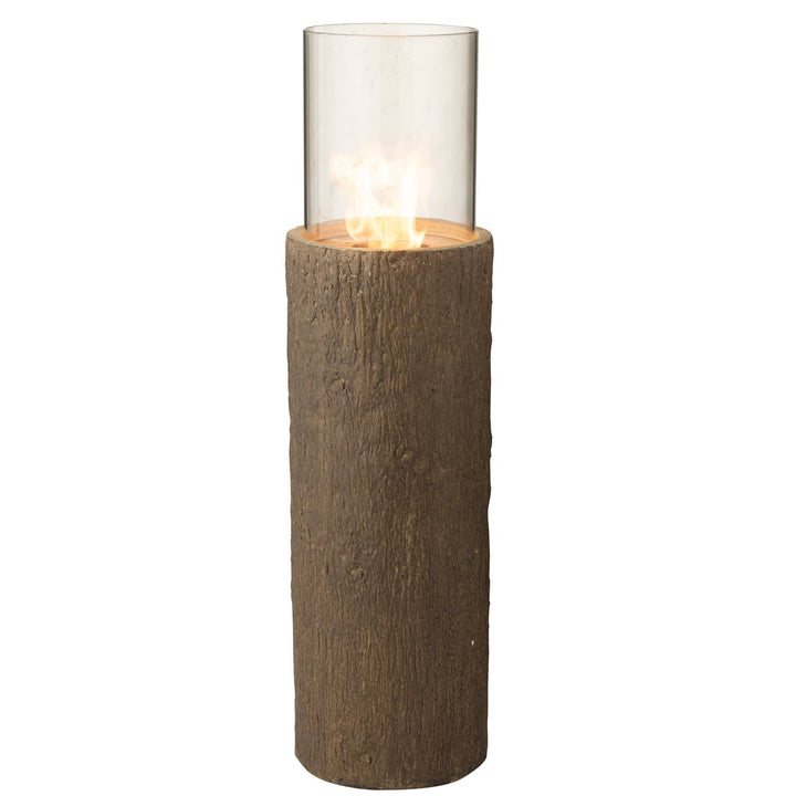 Brasero -Imitation tronc d'arbre - magnésium - marron - M