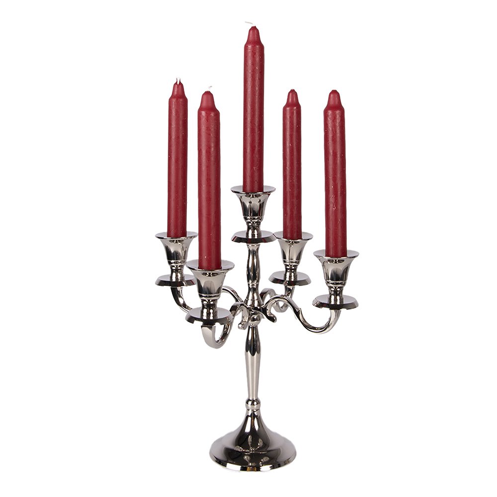 Chandelier à 5 Bras – Décoration de Table pour Réceptions, Mariages et Événements 22x22x28 cm Aluminium argenté