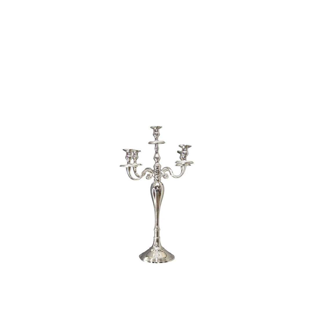 Chandelier 5 branches argent H 40 cm