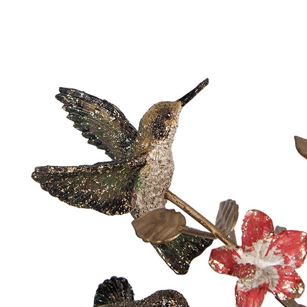 Bougeoir Doré avec Oiseaux Décoratifs H 38 cm