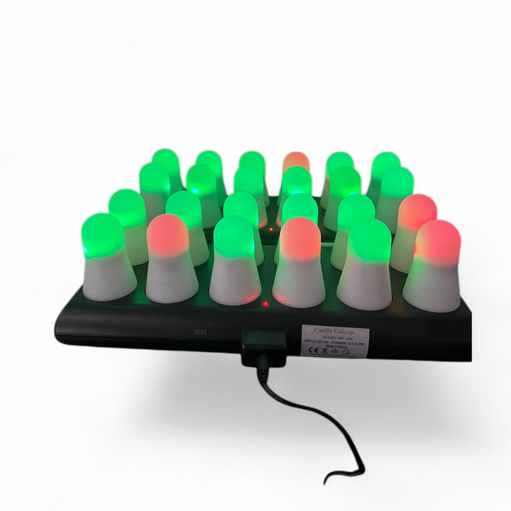 Set of  12 Super Bright Rechargeable LED Candles 