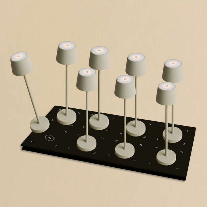 Combi Set Professional-8 X Vondel Mini Gris Ombre Shadow Gray avec multi chargeur QI pour restaurants, mariages et hotels