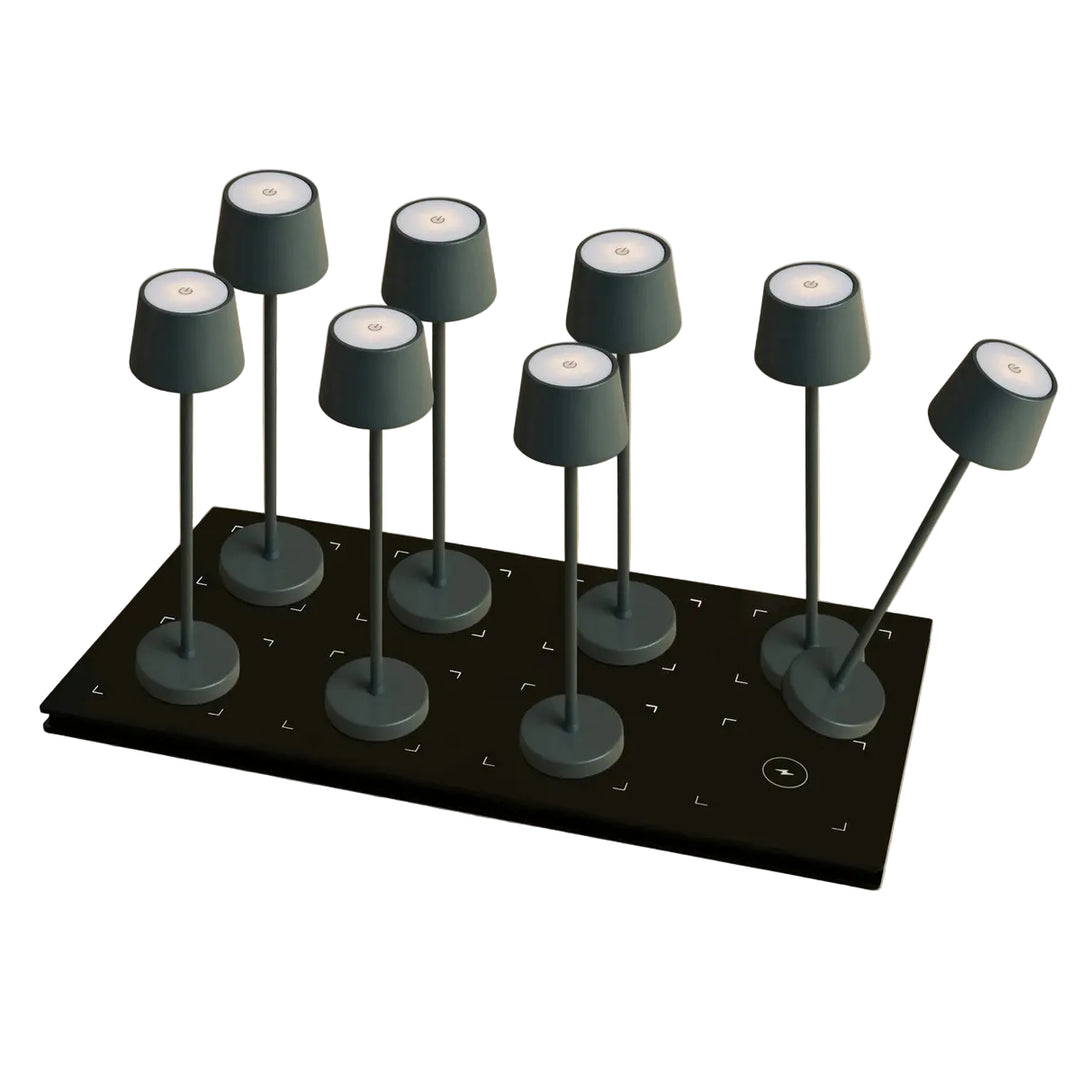 Combi Set Professionel Horeca  8 Lampes de Table Stone Gray & Multi Chargeur