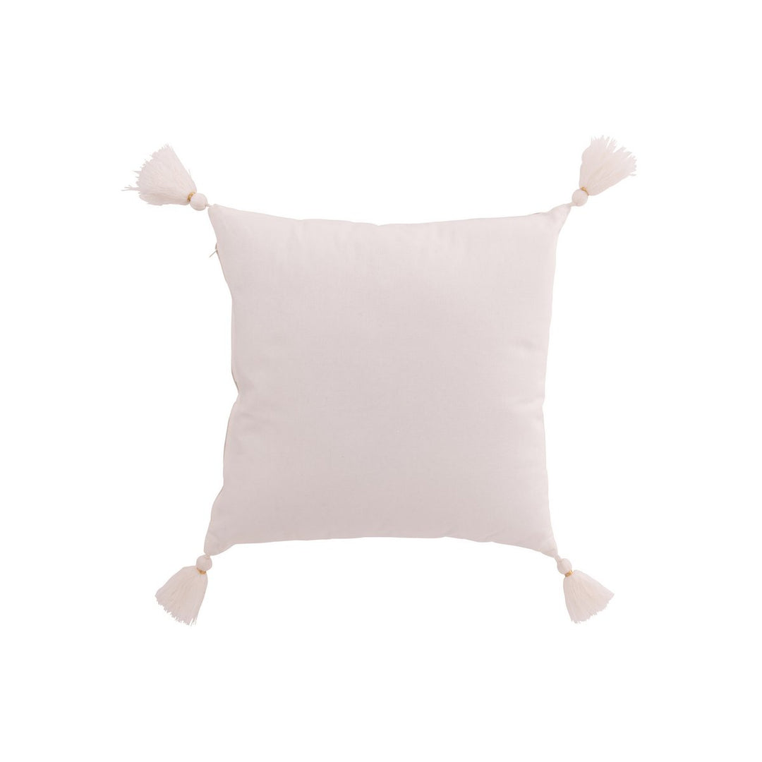 Coussin Flocon de Neige + Pompons Cotton blanc / beige cadeaux