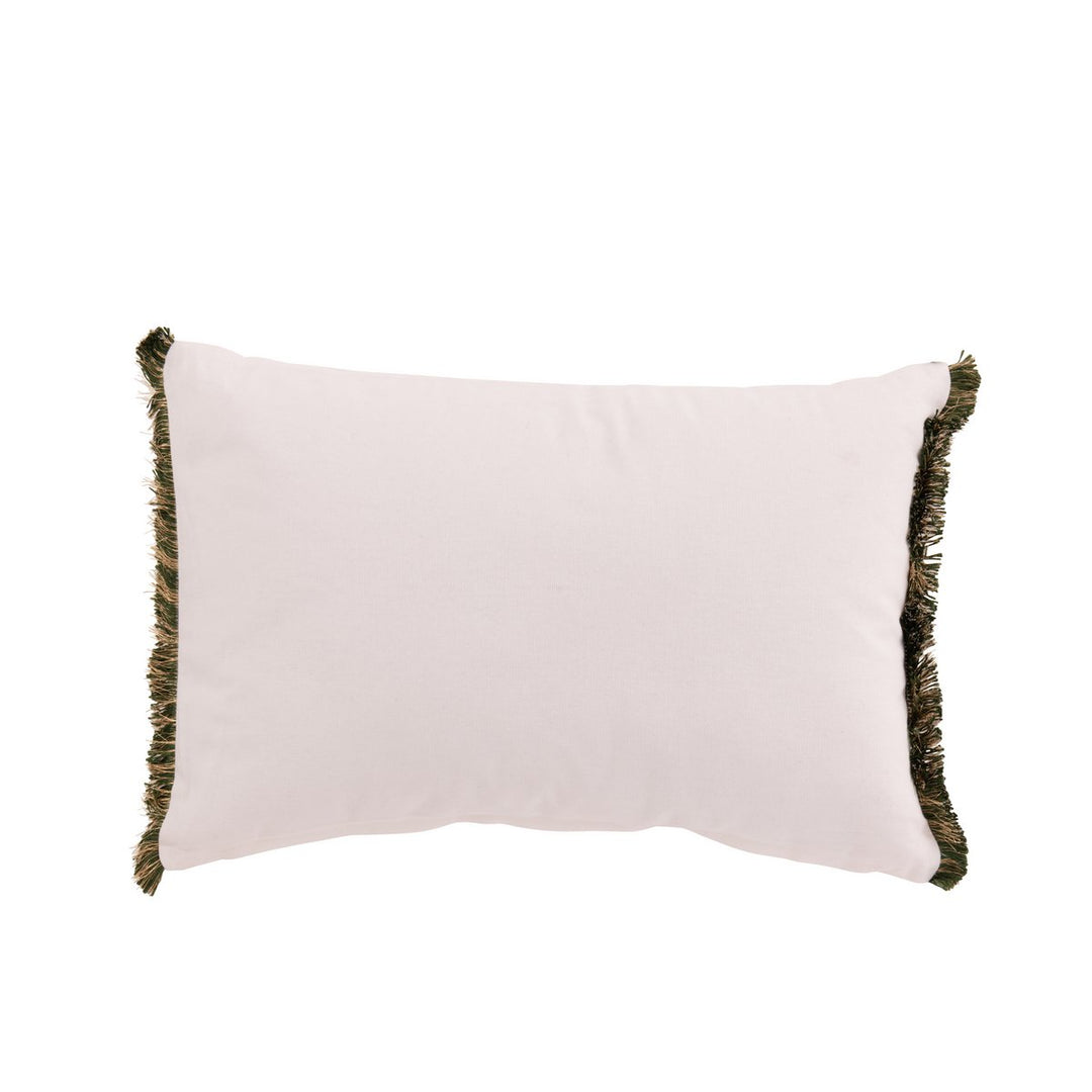 Coussin Sapin De Noël Coton Blanc-Vert Foncé