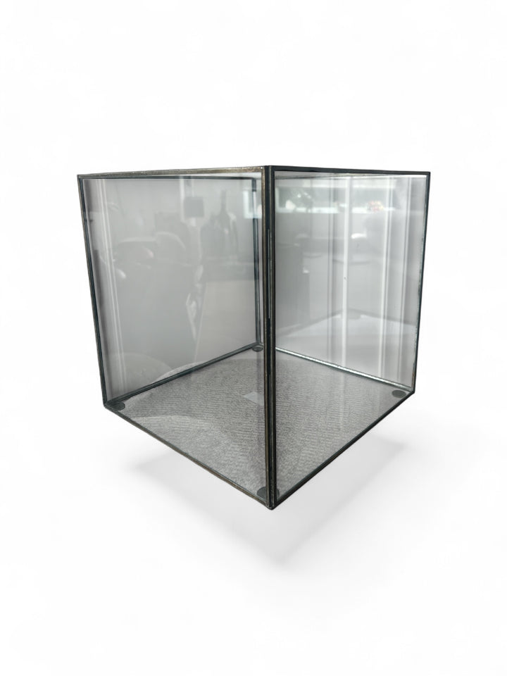 Lanterne sans anse laiton antique avec verre