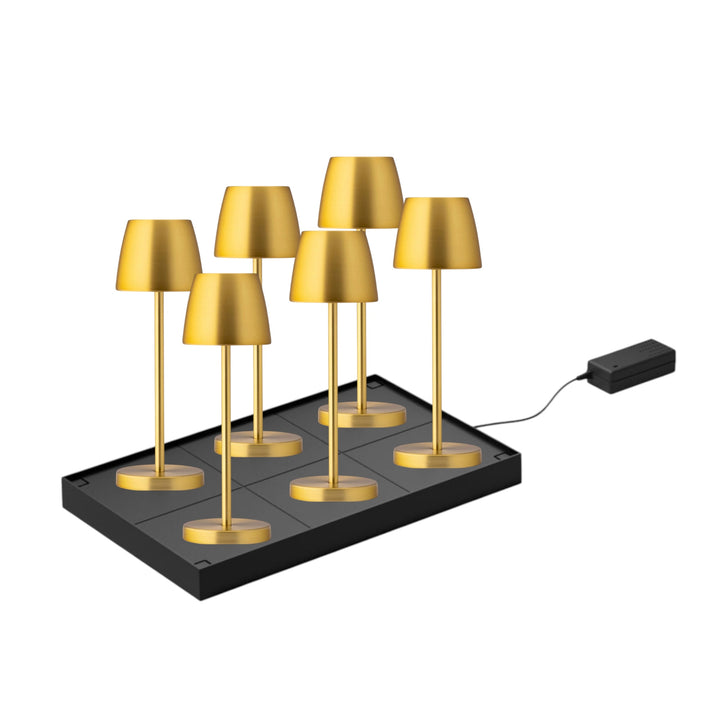 Set de 6 Lampes Rechargeables sans fil Mini Montserrat H26 cm - Doré