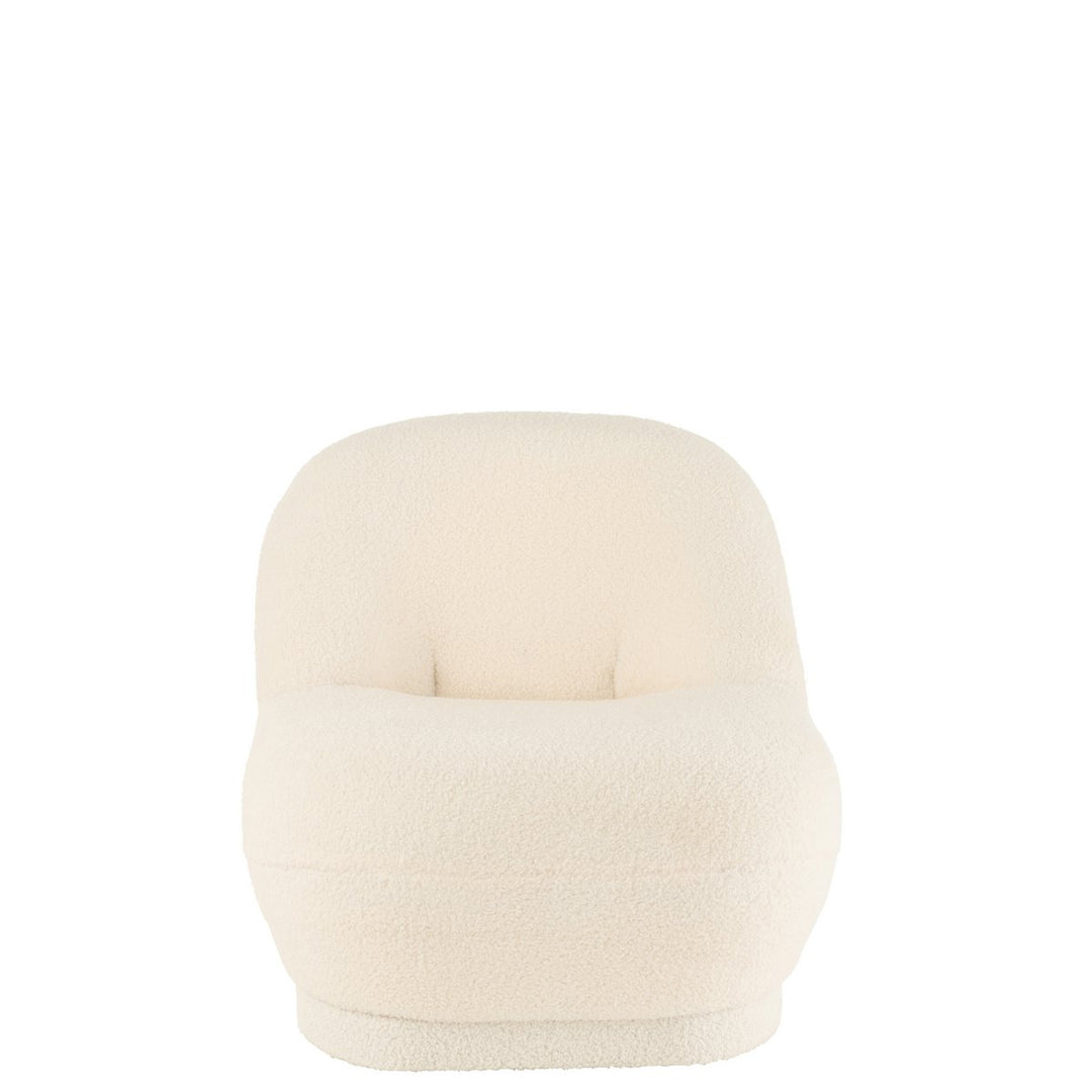 Fauteuil Teddy Bouclé - Velours - Blanc