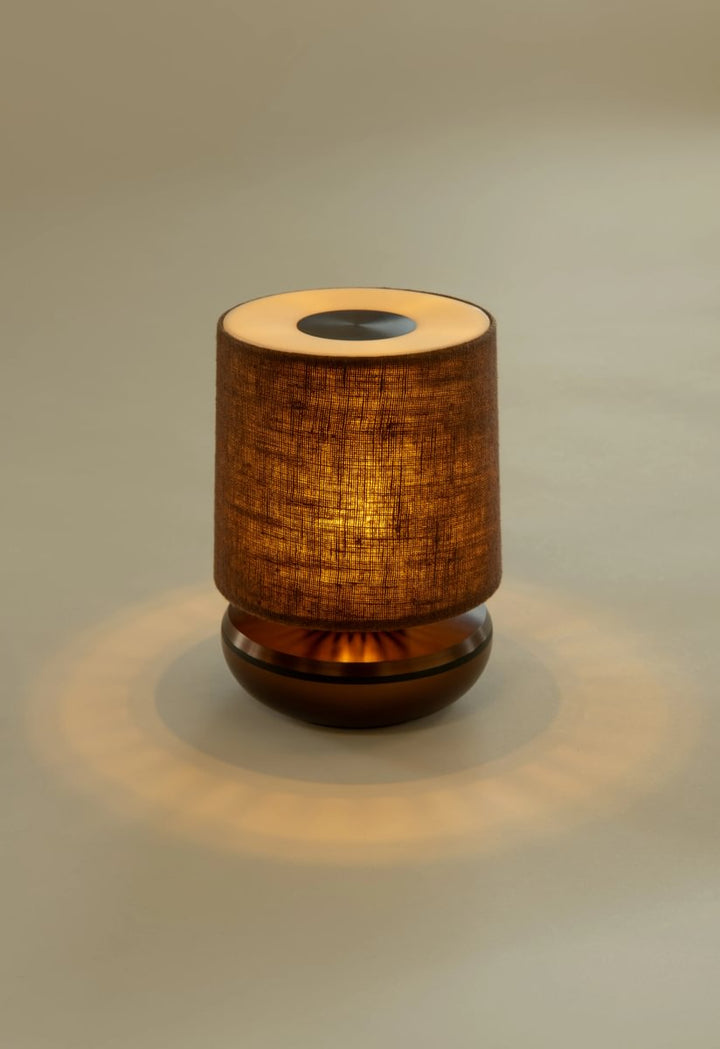 Set de 6 lampes FIREFLY HUMBLE Bronze & Abat-Jour Lin Marron LAMPE LED RECHARGEABLE