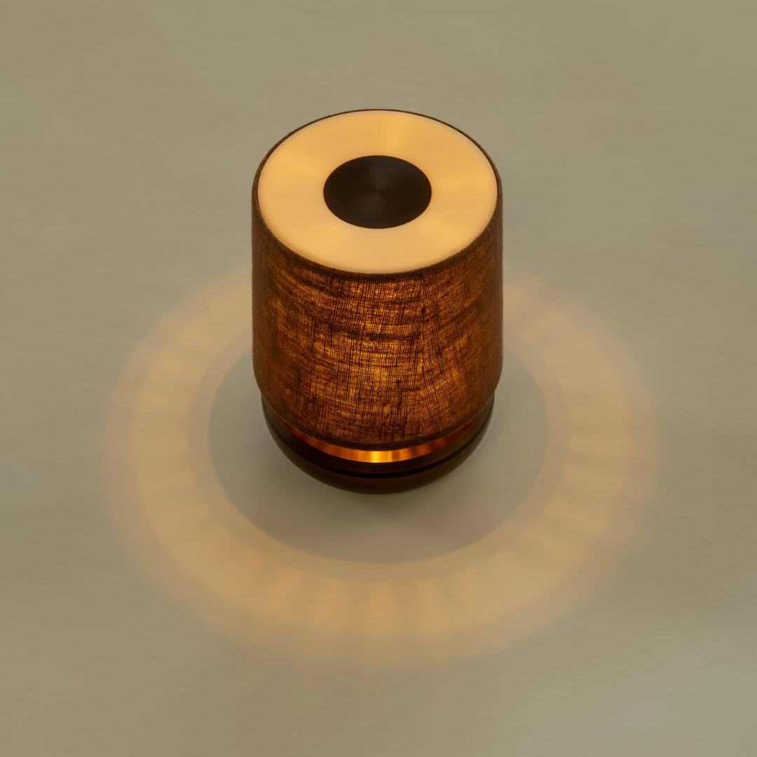 Set de 6 lampes FIREFLY HUMBLE Bronze & Abat-Jour Lin Marron LAMPE LED RECHARGEABLE