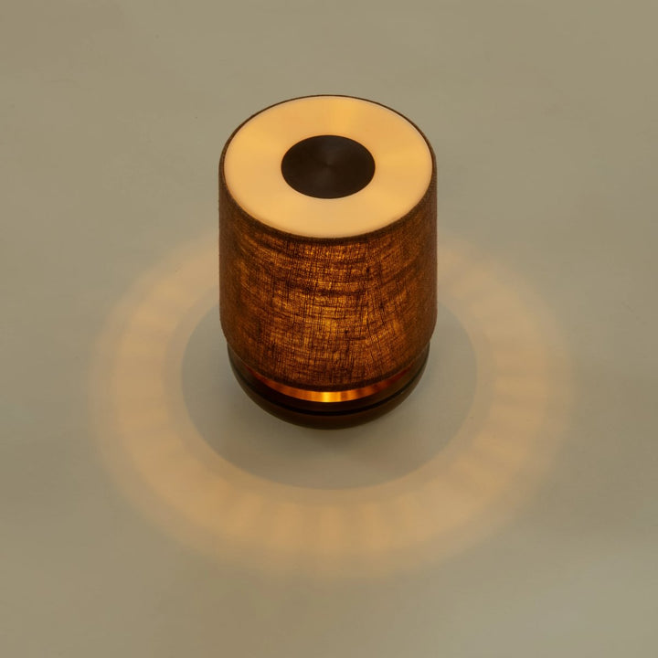 Set de 6 lampes FIREFLY HUMBLE Bronze & Abat-Jour Lin Marron LAMPE LED RECHARGEABLE