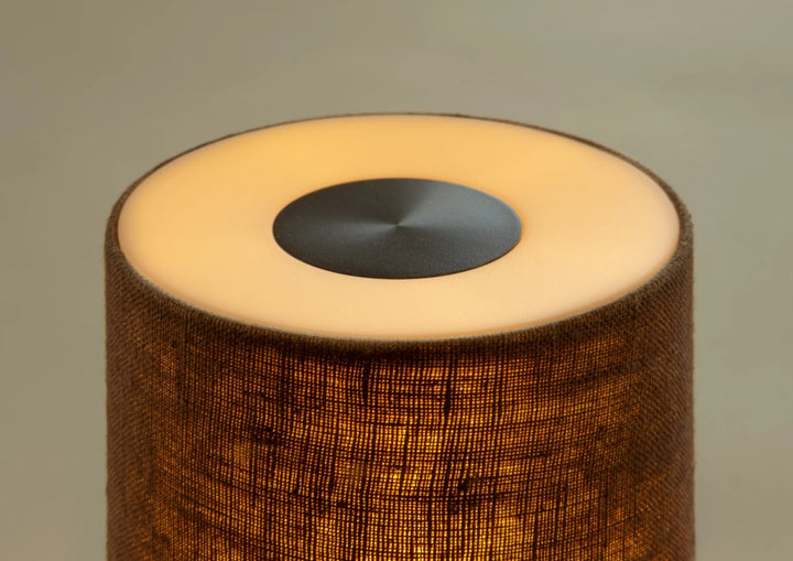 Set de 6 lampes FIREFLY HUMBLE Bronze & Abat-Jour Lin Marron LAMPE LED RECHARGEABLE