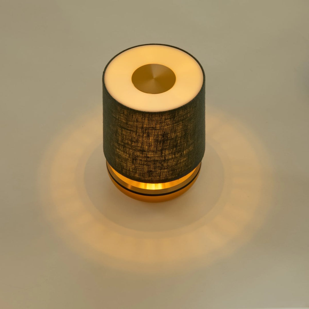 Set de 6 lampes FIREFLY Or & Abat-Jour en lin vert émeraude | LAMPE LED RECHARGEABLE (Copie)