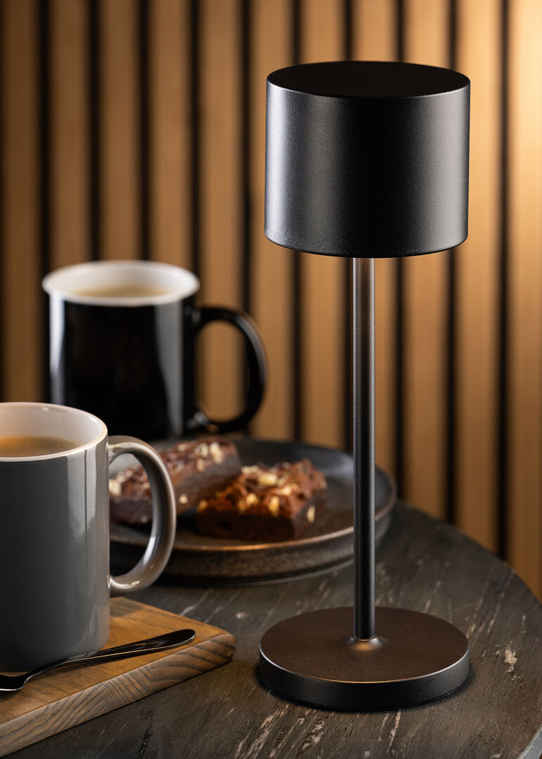 lampe rechargeable tahiti noir brosse horeca