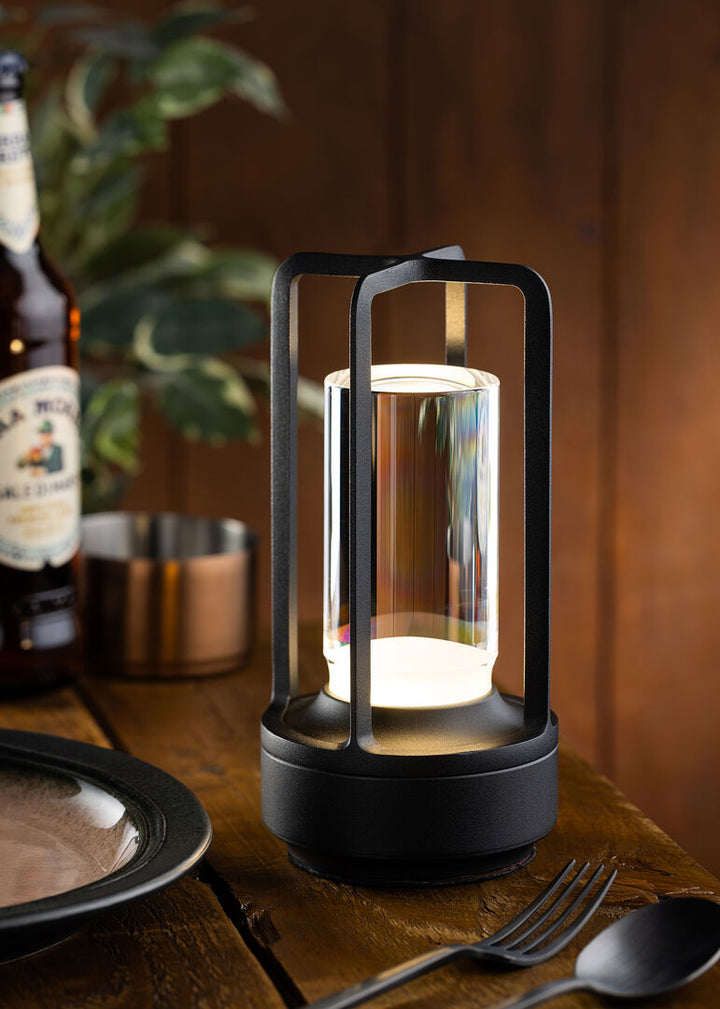  Lampe LANTERNE Rechargeable sans fil Cuba H17,5cm -Noir