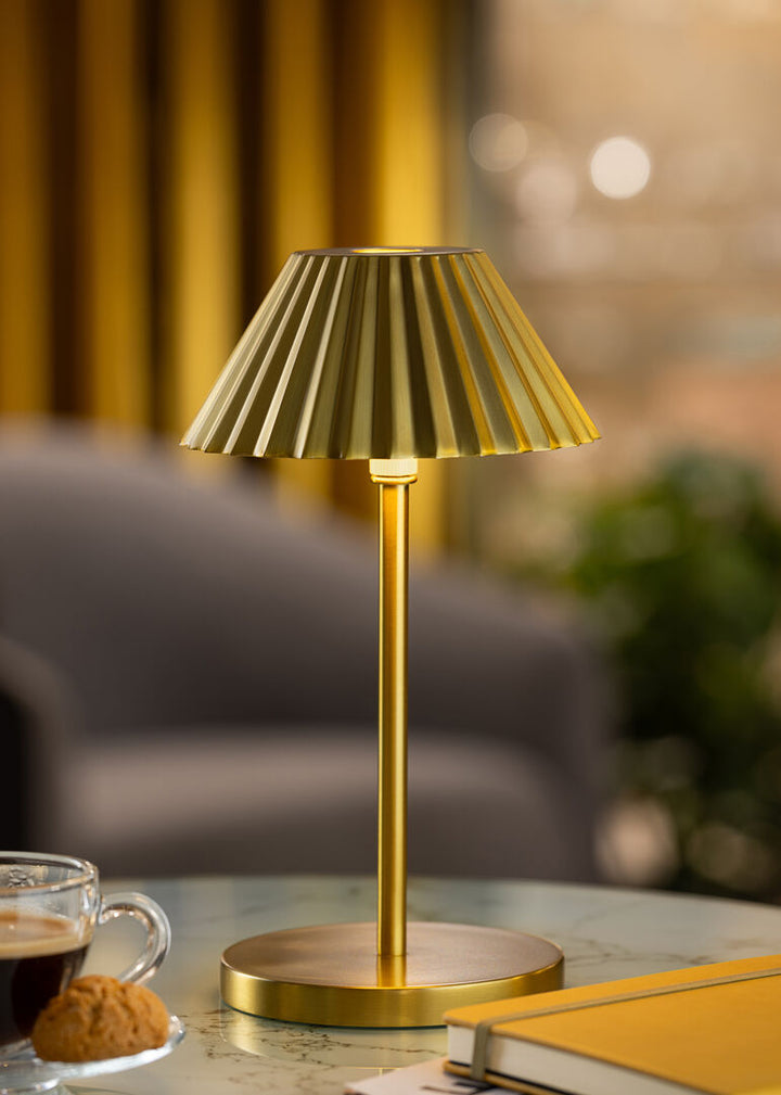 Set de 6 Lampes Rechargeables sans fil Aruba H23 cm - Dorée Brossé