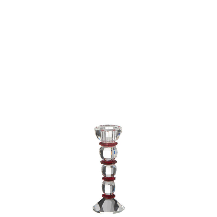 J-Line Bougeoir Annie Crystal Rouge/Transparent Petit