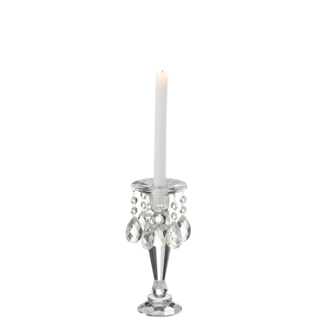 J-Line Bougeoirs Louise Cristal Transparent Petit