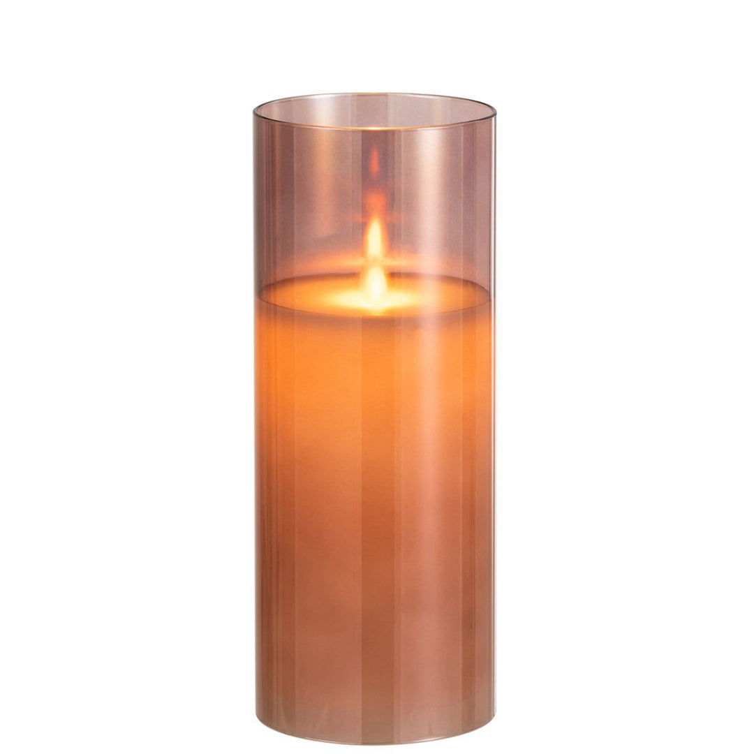 J-Line Lampe led brillante verre Marron Taille  Grand