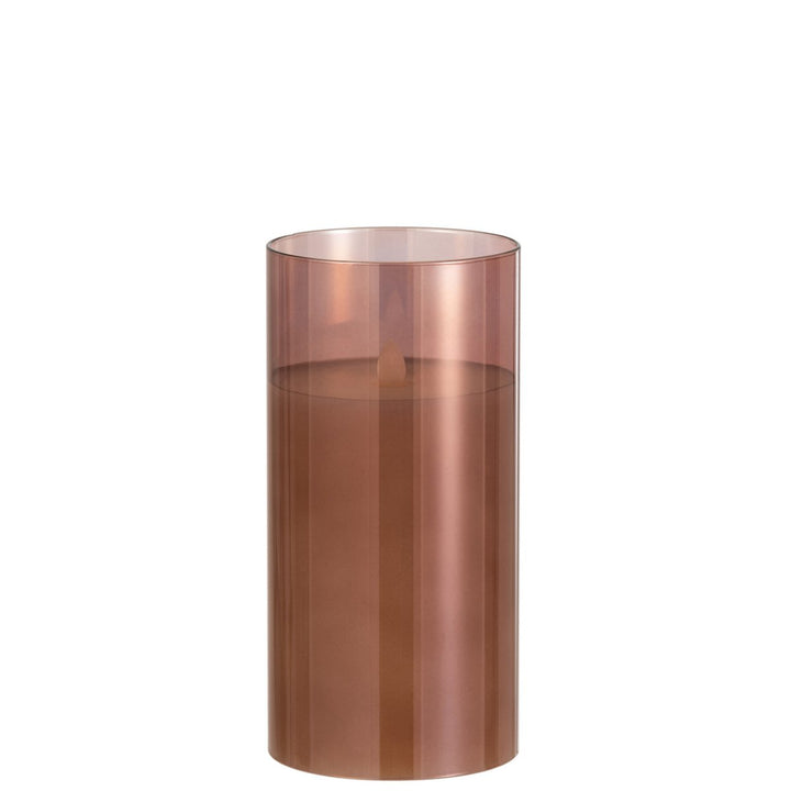 J-Line Lampe led brillante verre Marron Taille M