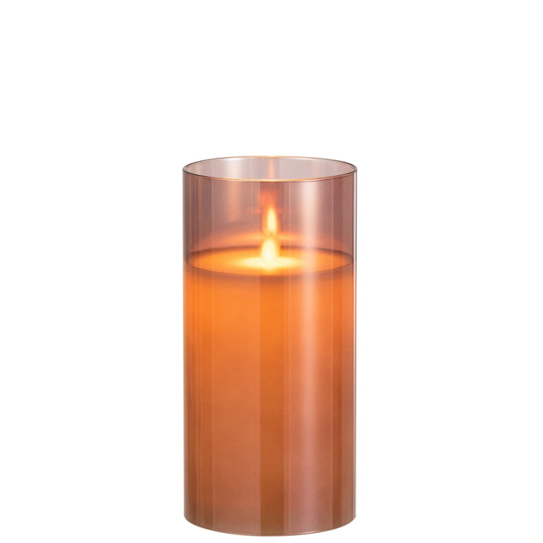 J-Line Lampe led brillante verre Marron Taille Moyen