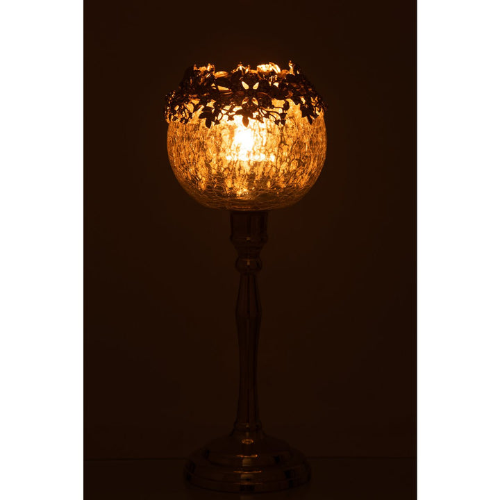 J-Line Photophore + Pied Bijou Metal/Aluminium/Verre 