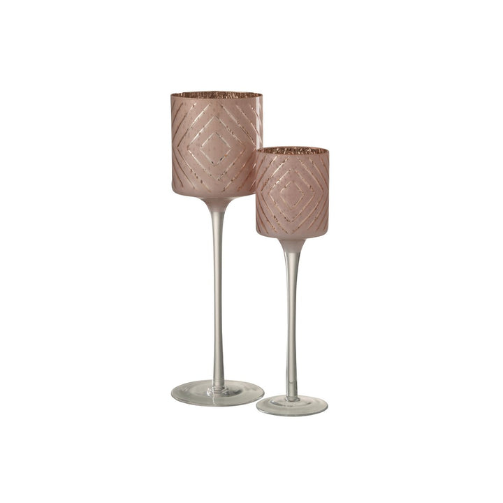 J-Line Photophore  Pied Zigzag -Verre Saumon H30